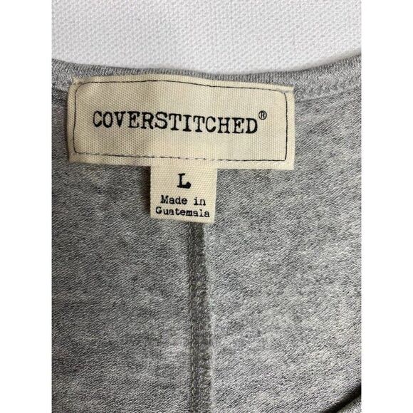 CoverStitched Heather Gray Cold Shoulder Soft A Line Dress sz Large NEW - Picture 9 of 10